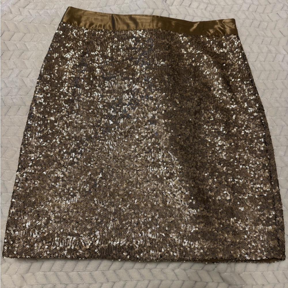 Glamorous Sequin Mini Skirt in Gold - Picture 1 of 5